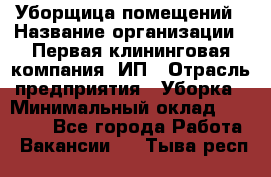 Уборщица помещений › Название организации ­ Первая клининговая компания, ИП › Отрасль предприятия ­ Уборка › Минимальный оклад ­ 15 000 - Все города Работа » Вакансии   . Тыва респ.